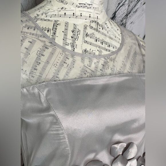 Ryu Tulle Mesh Dress w/Petal Trim Silver M - Picture 5 of 13